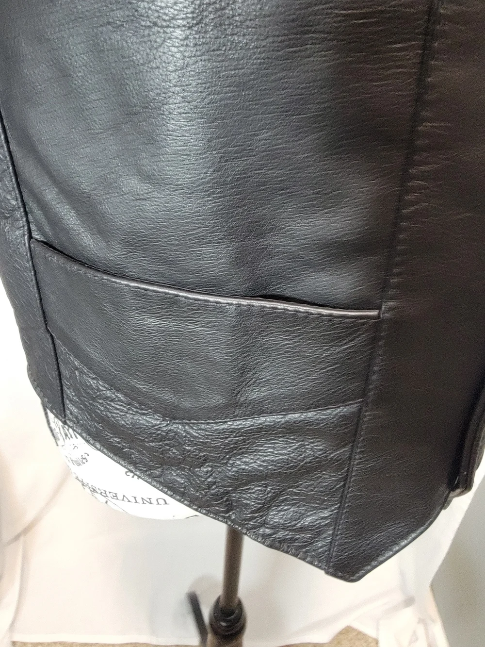 Men's Vintage Black Leather Biker Vest with Button Front New Without Tags